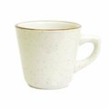 Tuxton China American 3.25 in. Bahamas Cup - White with Brown Speckle - 3 Dozen TBS-001